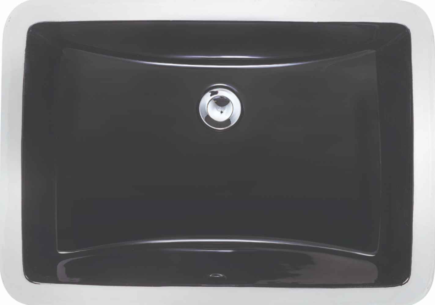 20.75 x 14.75 in Black Rectangle Ceramic Bathroom Undermount Sink, CSA Certified