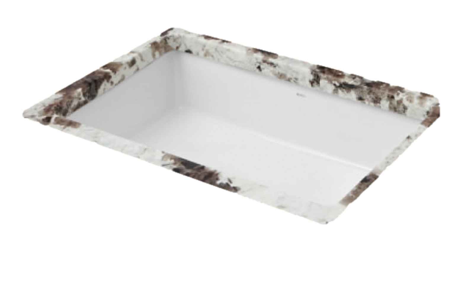 19.5 x 15.75 in White Rectangle Ceramic Bathroom Undermount Sink, CSA Certified