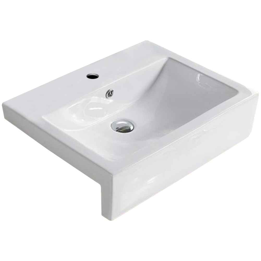 23.6 x 17.7 in White Rectangle Ceramic Bathroom Vessel Sink
