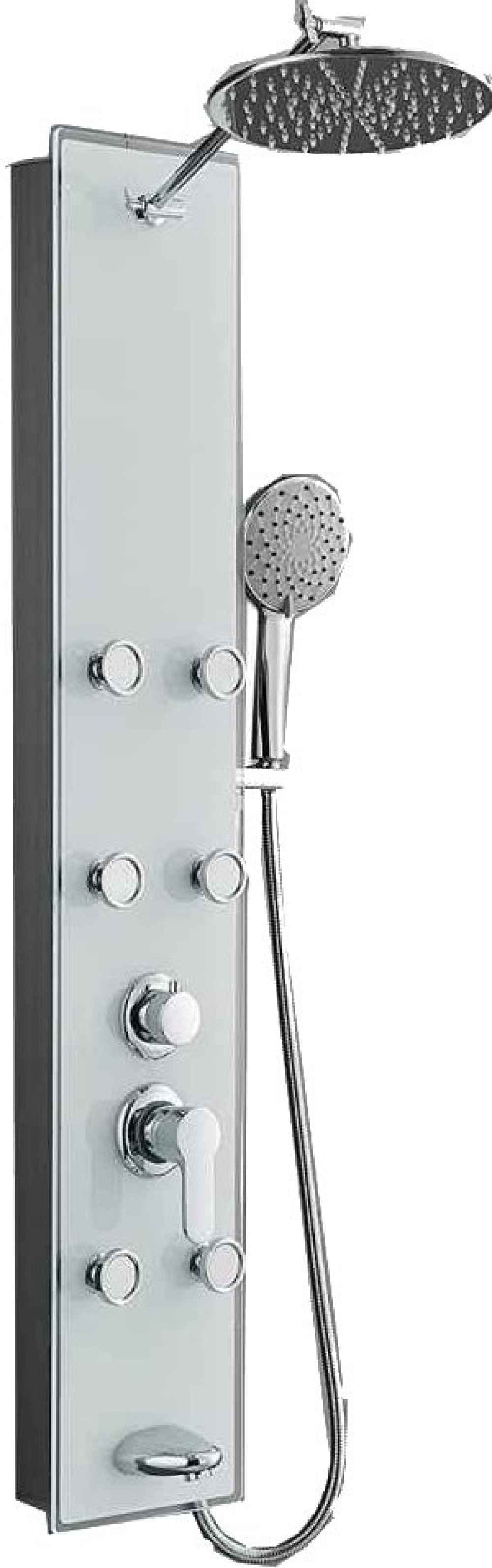 8.6 x 47 in Chrome Rectangle Stainless Steel-Brass Shower Panel