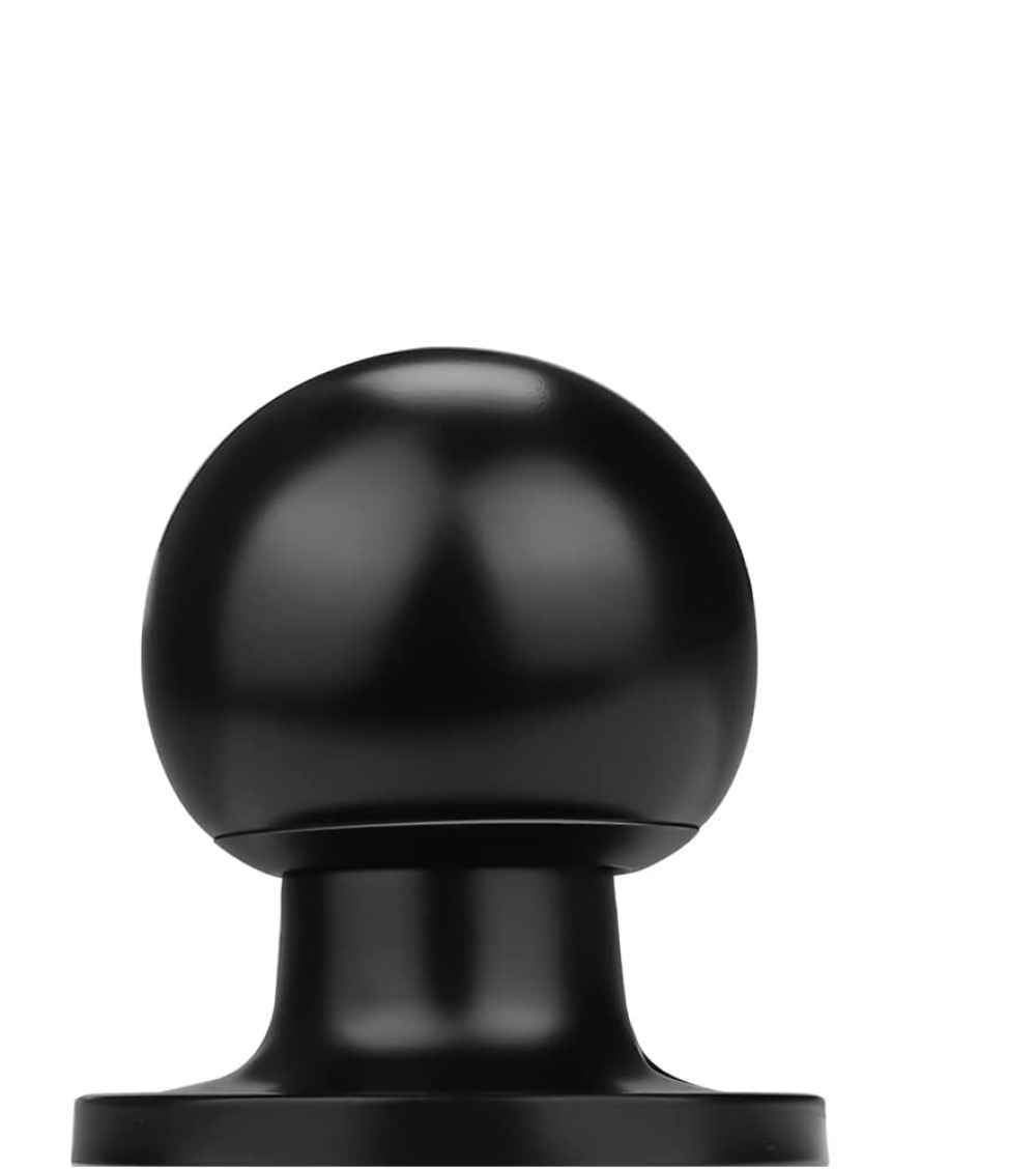 2.25 in Black Round Stainless Steel Door Knob