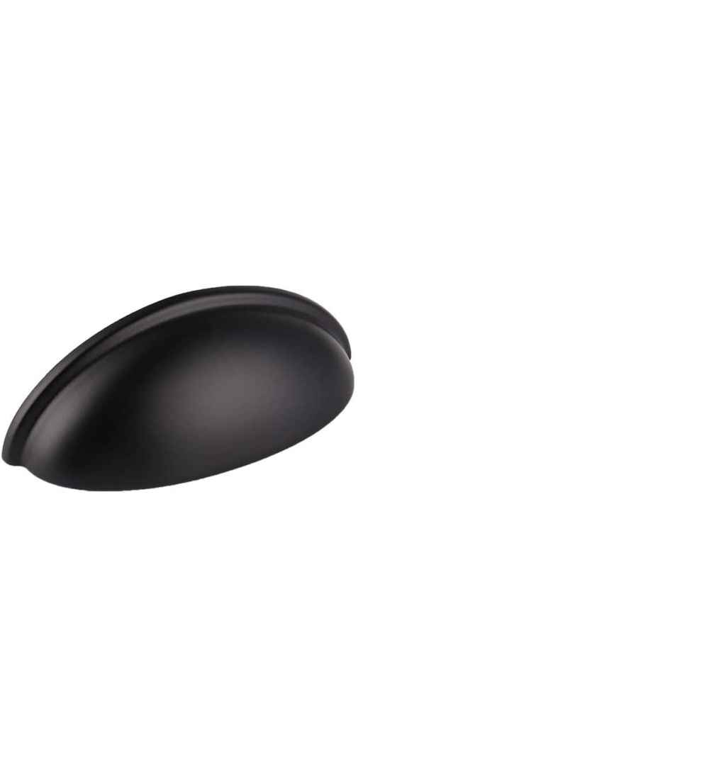 1.04 x 0.04 in Black Curved Zinc Alloy Cabinet Handle