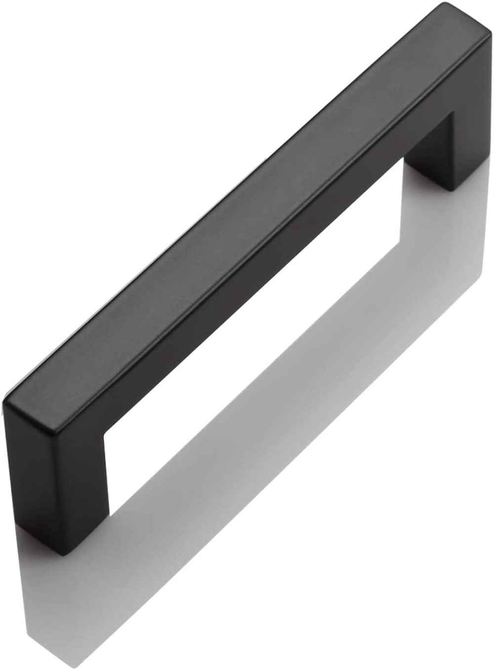 4.5 x 1.25 in Black Rectangle Stainless Steel Cabinet Handle