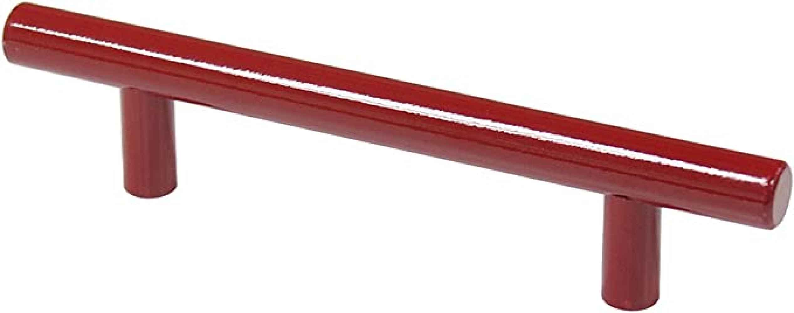 4 x 1.25 in Apple Red Cylindrical Stainless Steel Cabinet Handle