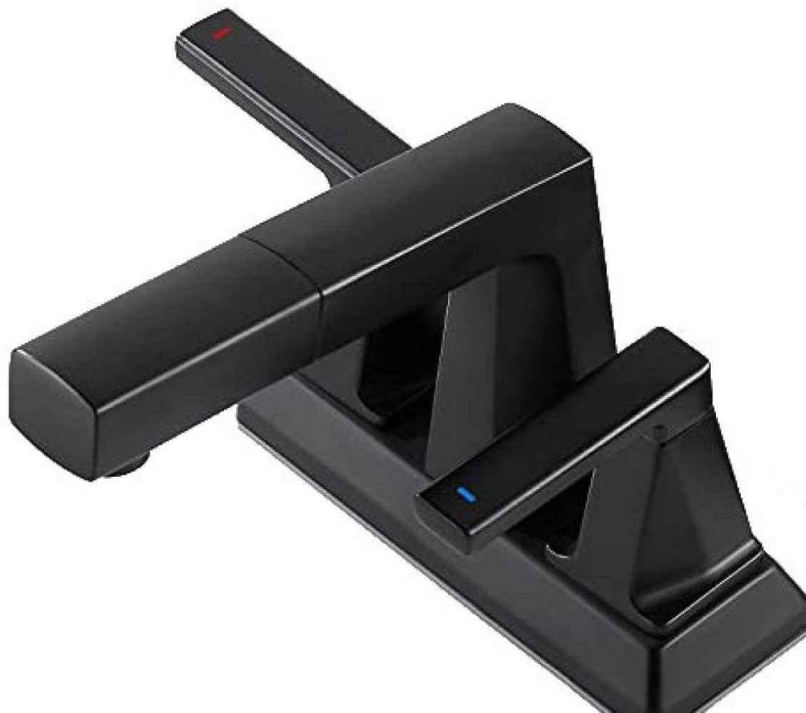 Black Rectangle Stainless Steel Bathroom Sink Faucet
