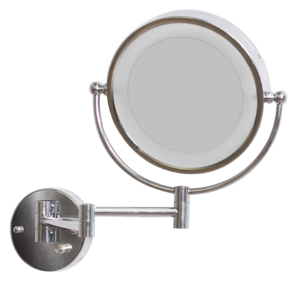 20.83 x 14.57 in Chrome Round Stainless Steel Magnifying Mirror