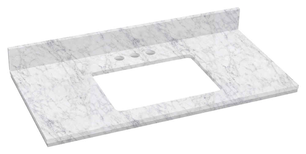 36 x 18.25 in Bianca Carara Rectangle Stone Top