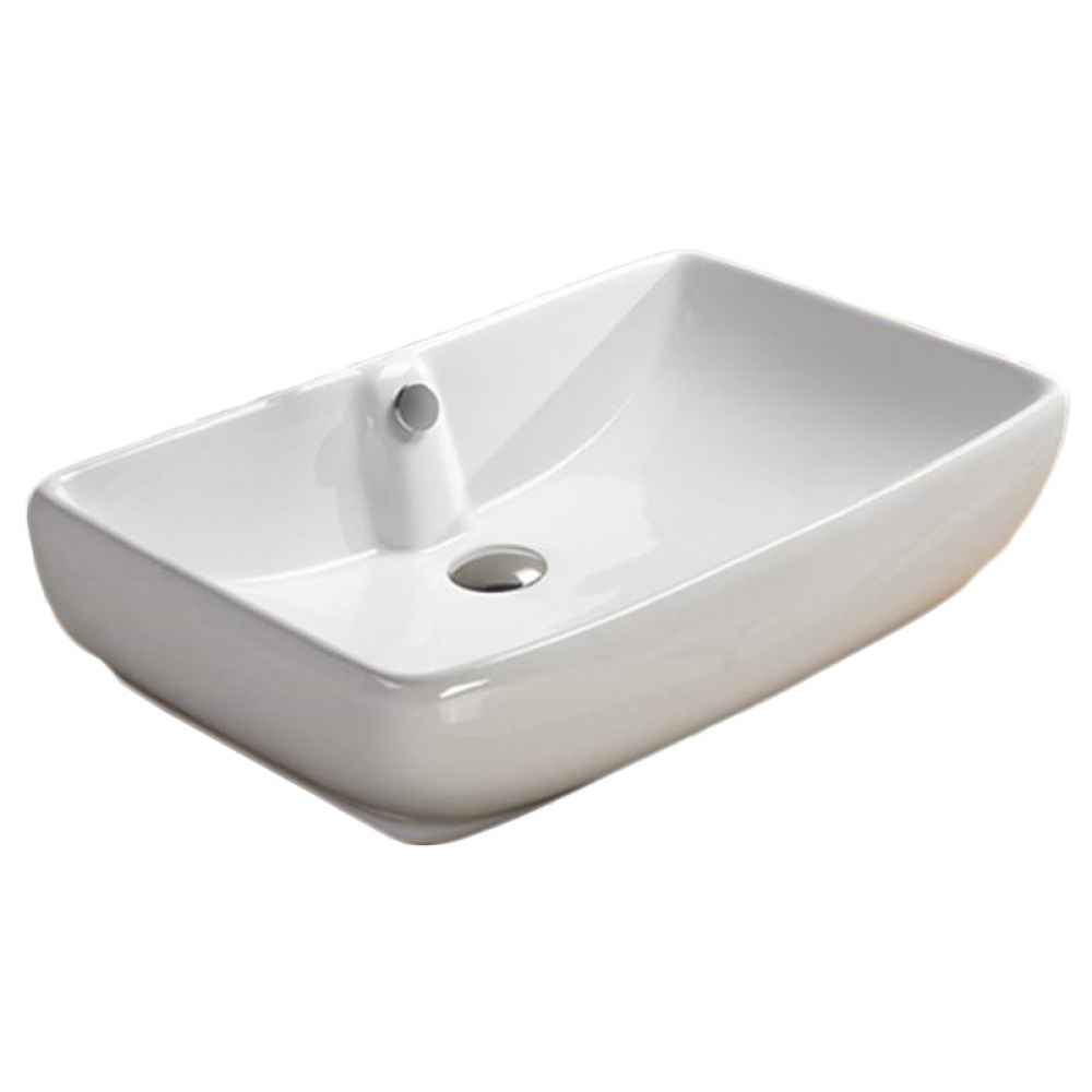 23.6 x 15.7 in White Rectangle Ceramic Bathroom Vessel Sink