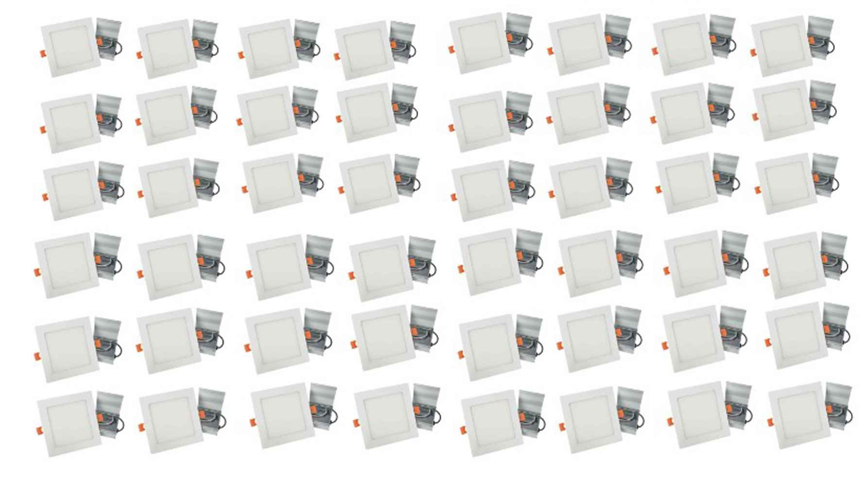 4 in White Square Aluminum Pot Light Set, ETL-ROHS-Energy Star Certified