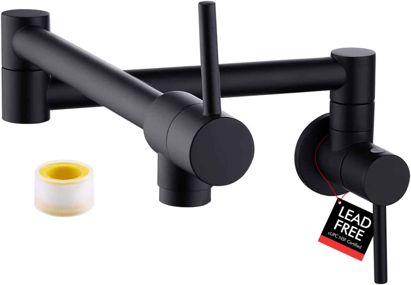 Matte Black Brass Kitchen Sink Faucet, CUPC Certified