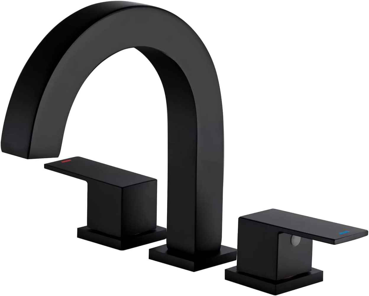 Matte Black Square Brass Bathroom Sink Faucet, CUPC Certified