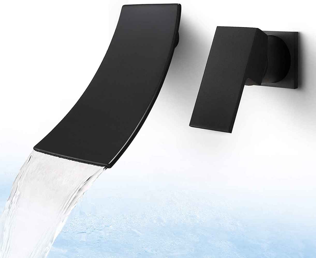 Black Square Brass Bathroom Sink Faucet