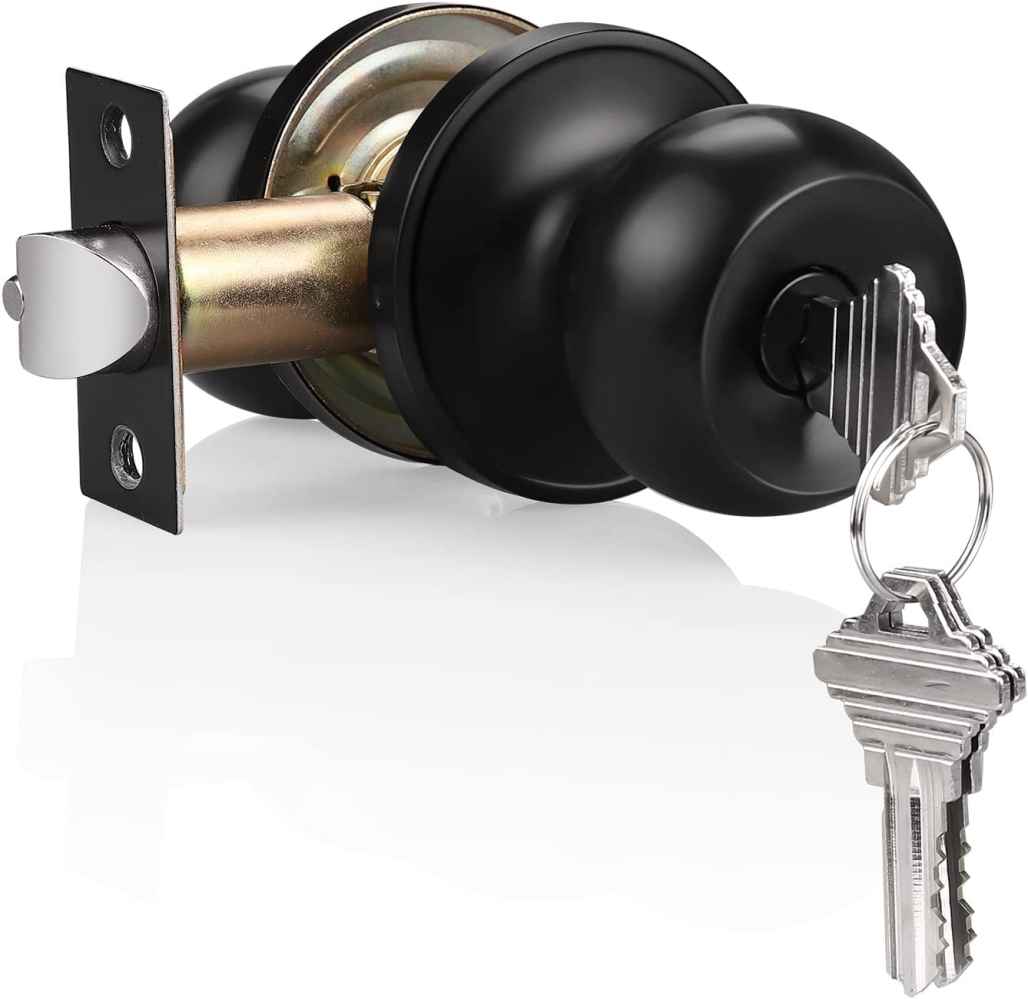 3 in Black Round Stainless Steel Door Lock