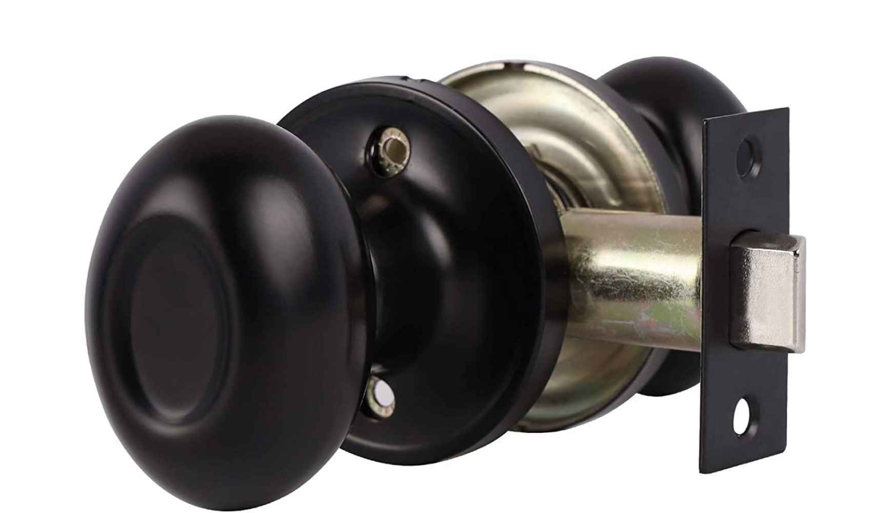 1.77 in Black Round Stainless Steel Door Lock