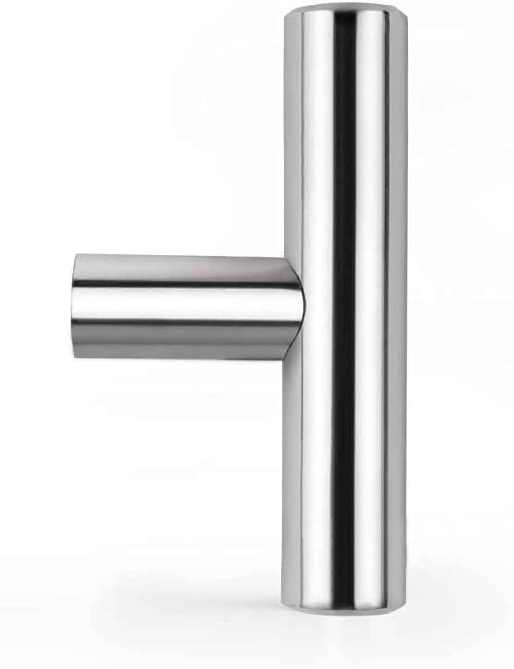 2 x 0.03 in Chrome Tee Stainless Steel Cabinet Knob