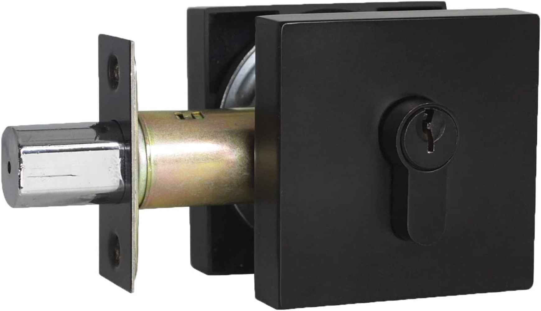3.5 in Black Square Stainless Steel Door Lock