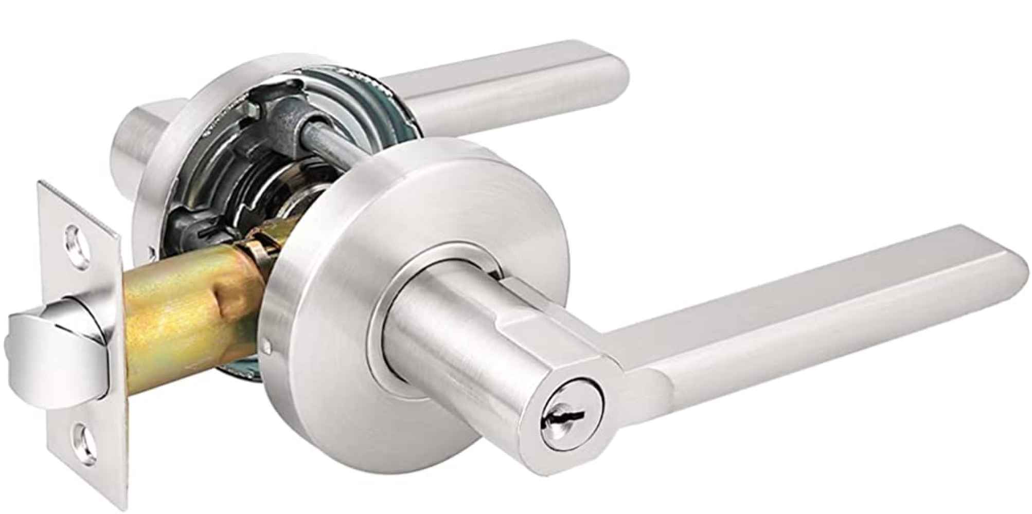 2.5 in Brushed Nickel Square Stainless Steel Door Lock