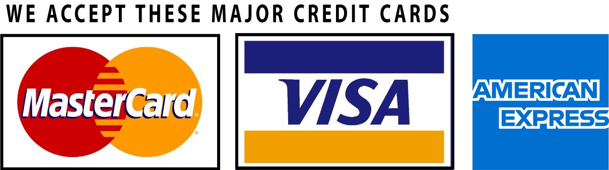 Visa, Mastercard and American Express accepted