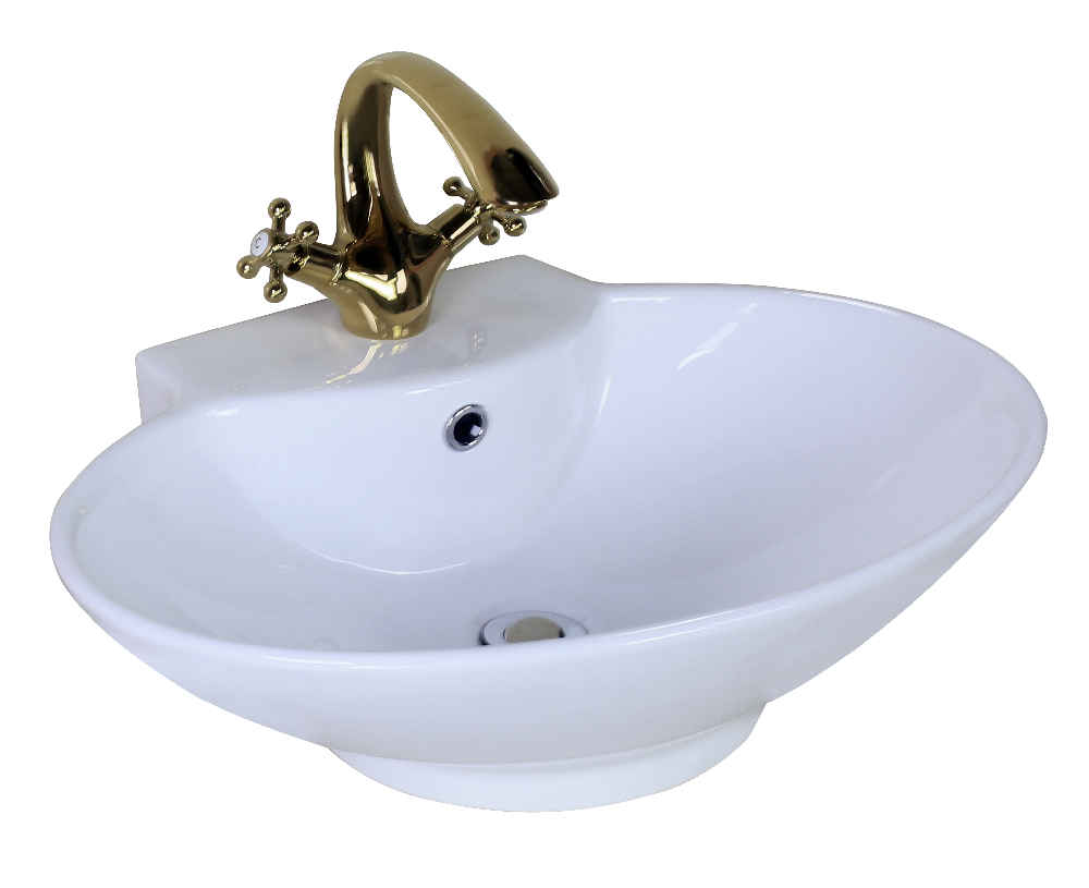 22.75-in. x 17.25-in. Oval Bathroom Vessel Sink White Enamel Glaze