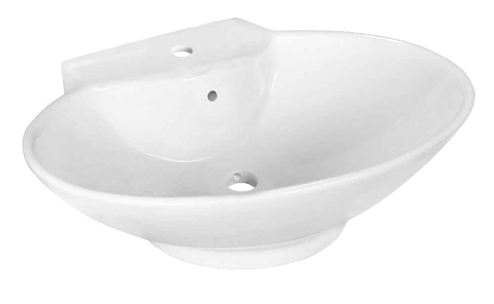 22.75-in. x 17.25-in. Oval Bathroom Vessel Sink White Enamel Glaze