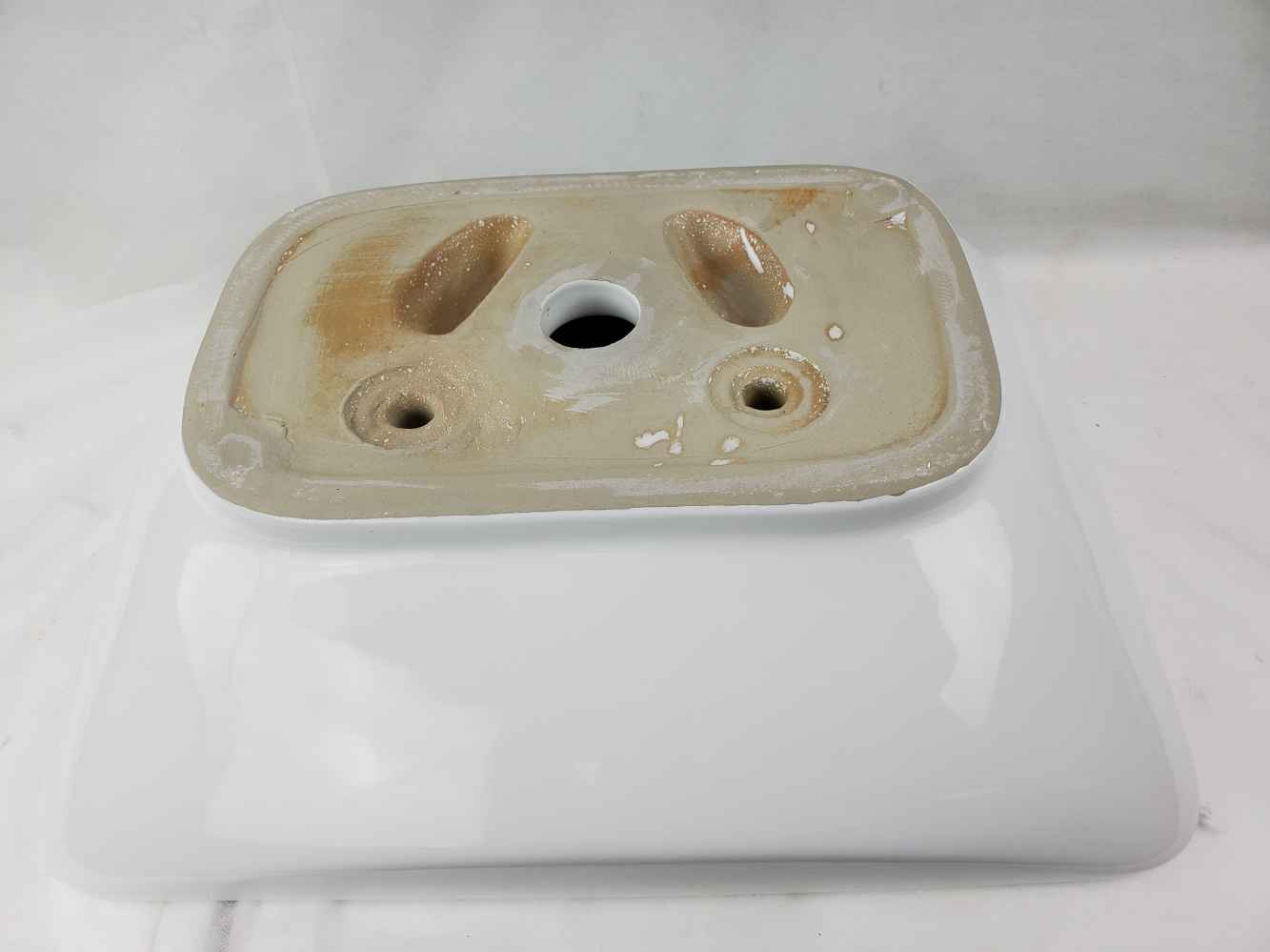 21.5-in. x 17-in. Rectangle Bathroom Vessel Sink White Enamel Glaze