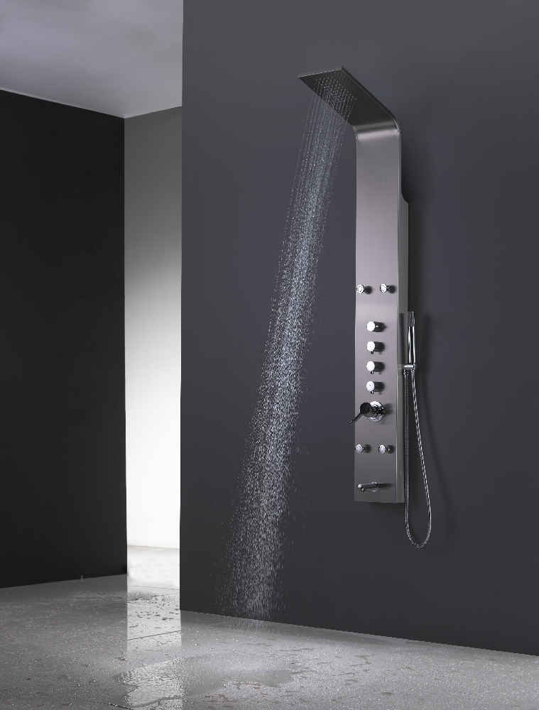 7.87-in. x 63-in. Shower Panel Chrome Stainless Steel CUPC