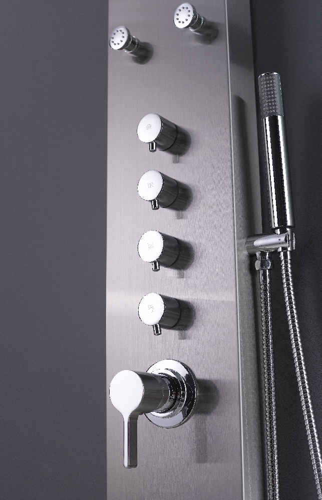 7.87-in. x 63-in. Shower Panel Chrome Stainless Steel CUPC