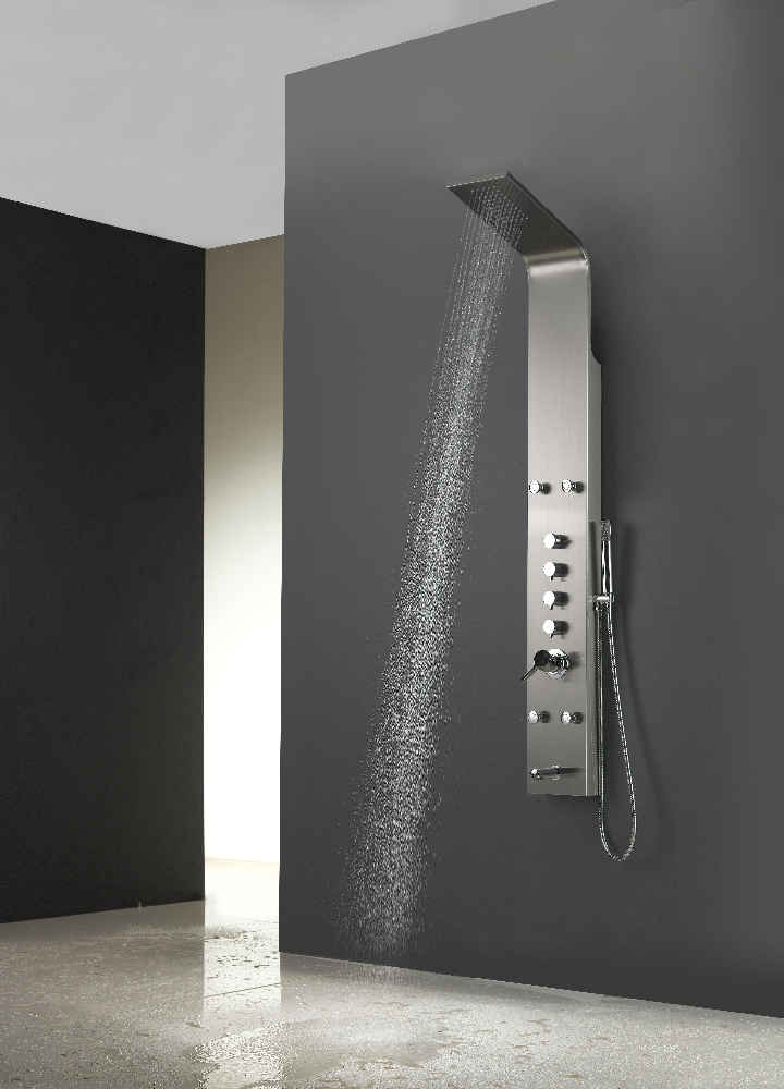 7.87-in. x 63-in. Shower Panel Chrome Stainless Steel CUPC