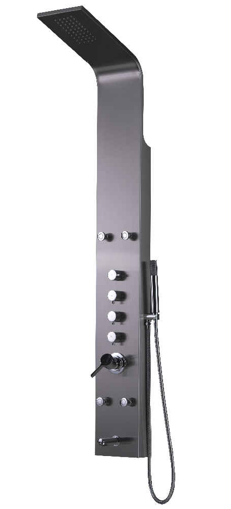 7.87-in. x 63-in. Shower Panel Chrome Stainless Steel CUPC