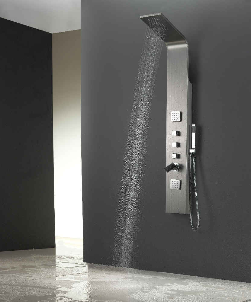 7.87-in. x 63-in. Shower Panel Chrome Stainless Steel CUPC