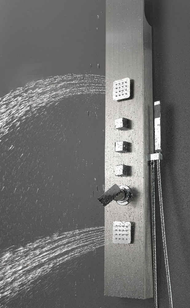 7.87-in. x 63-in. Shower Panel Chrome Stainless Steel CUPC