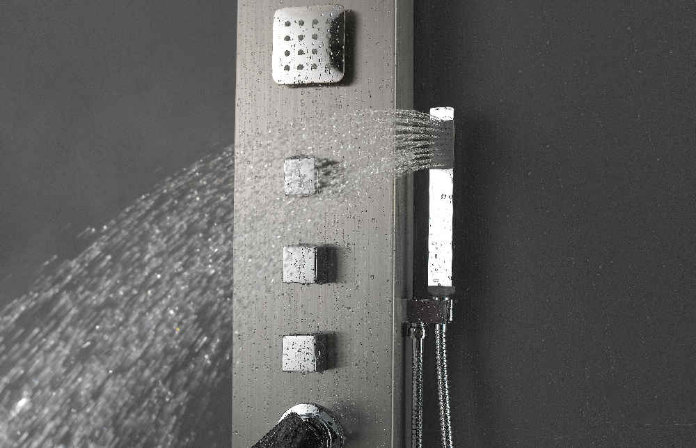 7.87-in. x 63-in. Shower Panel Chrome Stainless Steel CUPC