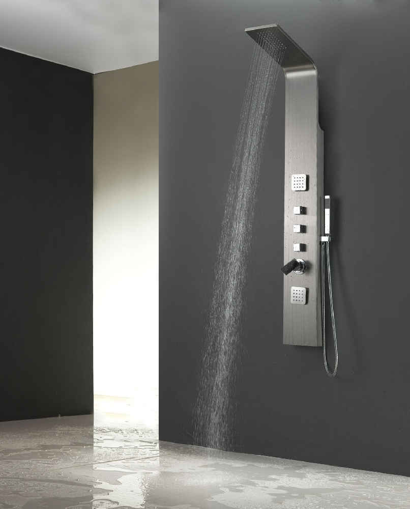 7.87-in. x 63-in. Shower Panel Chrome Stainless Steel CUPC