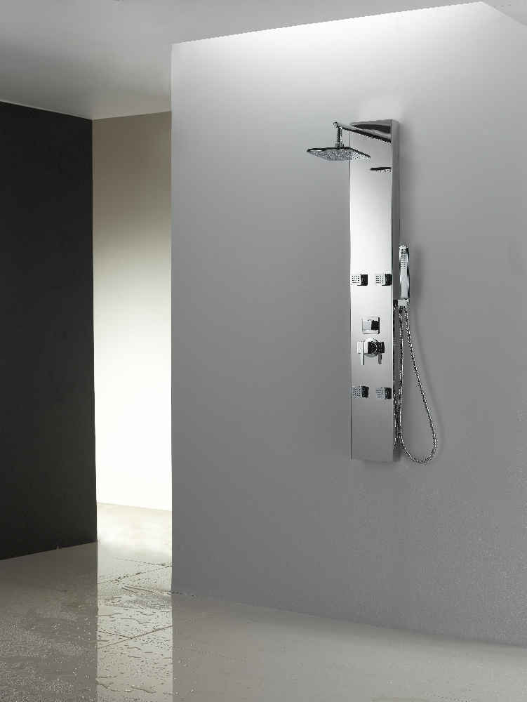 7.87-in. x 59-in. Shower Panel Chrome Stainless Steel CUPC