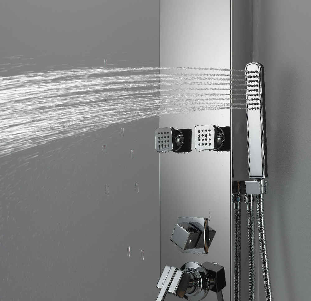 7.87-in. x 59-in. Shower Panel Chrome Stainless Steel CUPC
