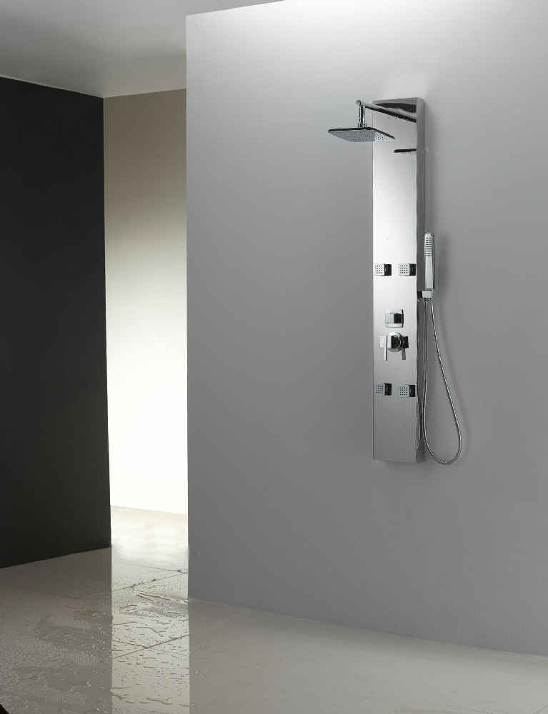 7.87-in. x 59-in. Shower Panel Chrome Stainless Steel CUPC