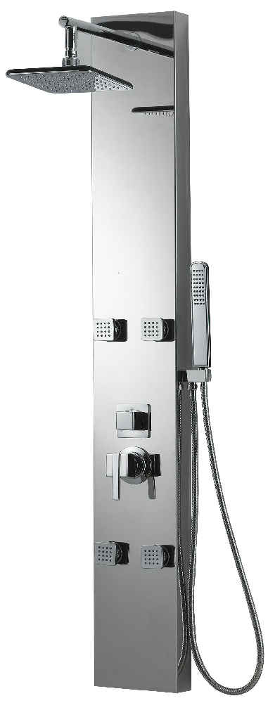 7.87-in. x 59-in. Shower Panel Chrome Stainless Steel CUPC