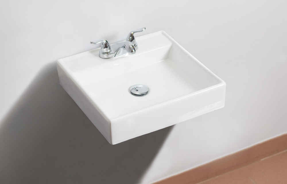 17.5-in. x 17.5-in. Square Bathroom Vessel Sink White Enamel Glaze