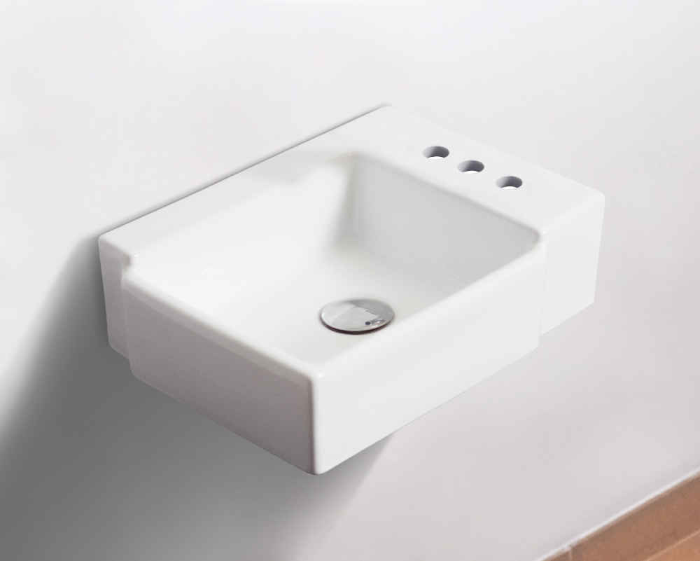 16.25-in. x 11.75-in. Rectangle Bathroom Vessel Sink White Enamel Glaze