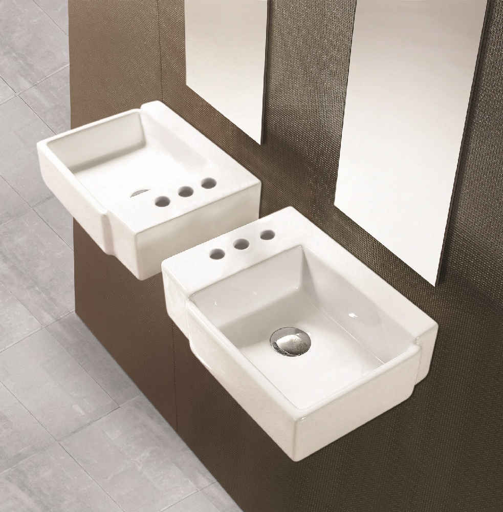 16.25-in. x 11.75-in. Rectangle Bathroom Vessel Sink White Enamel Glaze