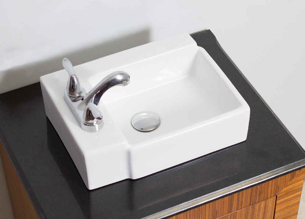 16.25-in. x 11.75-in. Rectangle Bathroom Vessel Sink White Enamel Glaze