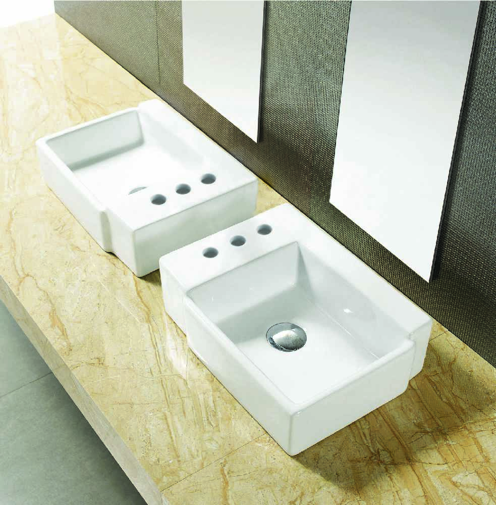 16.25-in. x 11.75-in. Rectangle Bathroom Vessel Sink White Enamel Glaze