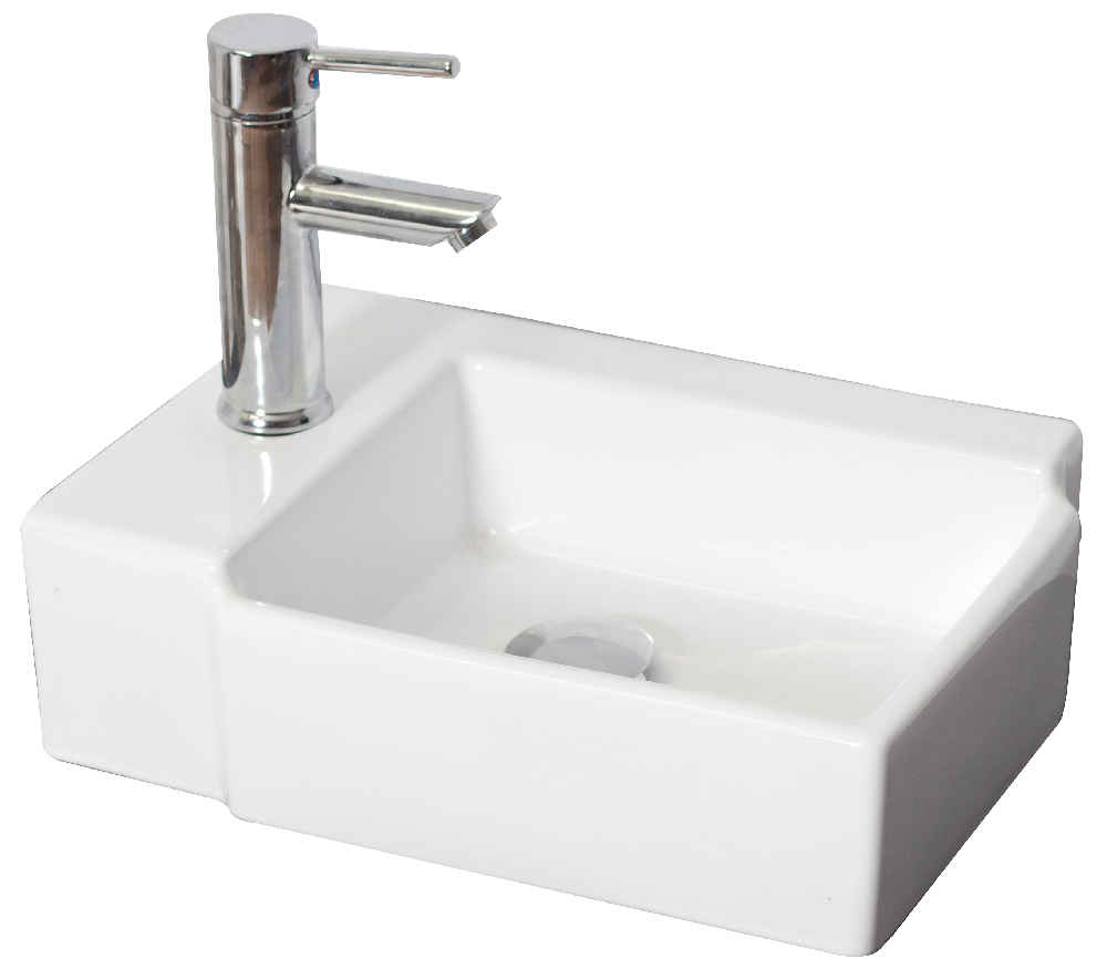 16.25-in. x 11.75-in. Rectangle Bathroom Vessel Sink White Enamel Glaze