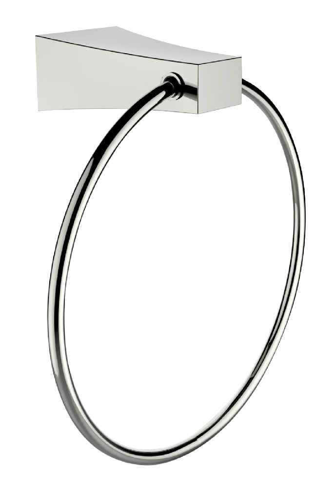 Chrome Plated Towel Ring With Single Rod Towel Rack Accessory Set