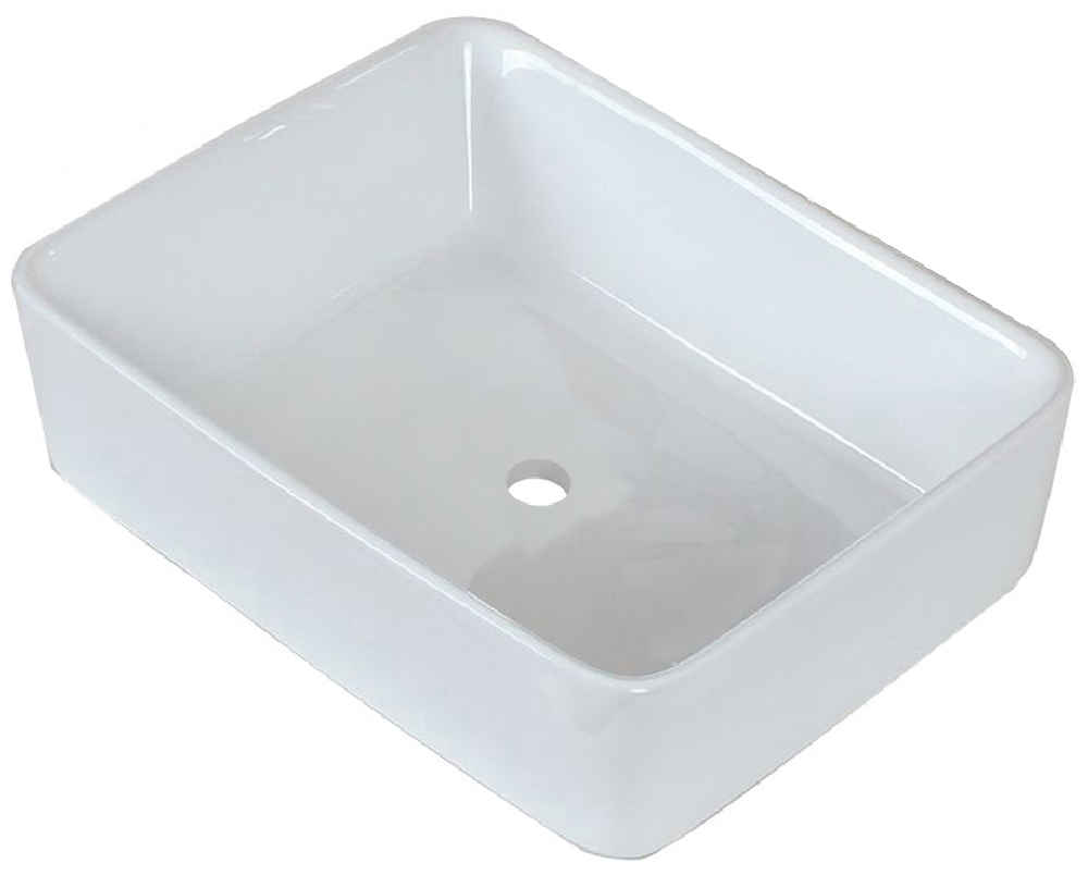 18.75-in. x 14.75-in. Rectangle Bathroom Vessel Sink White Enamel Glaze