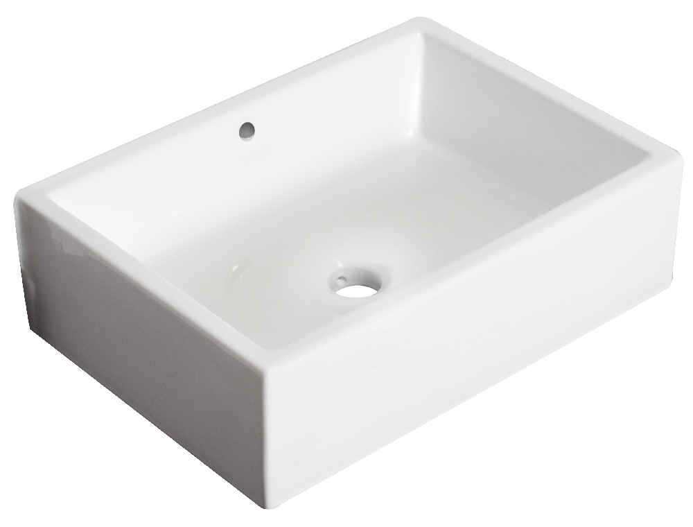 20-in. x 14.25-in. Rectangle Bathroom Vessel Sink White Enamel Glaze