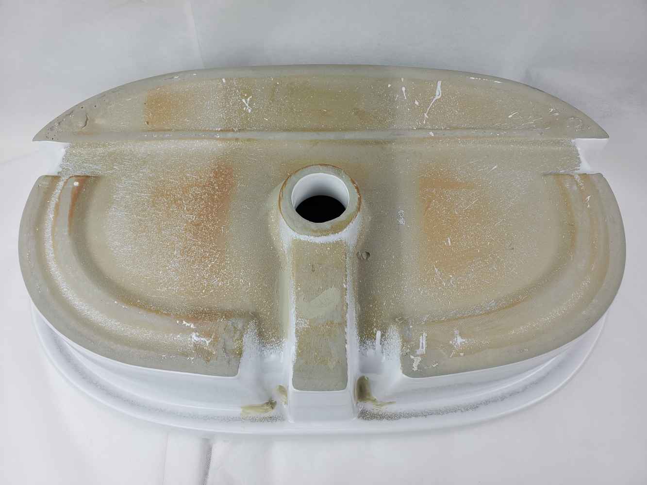 25.25-in. x 14.5-in. Oval Bathroom Vessel Sink White Enamel Glaze