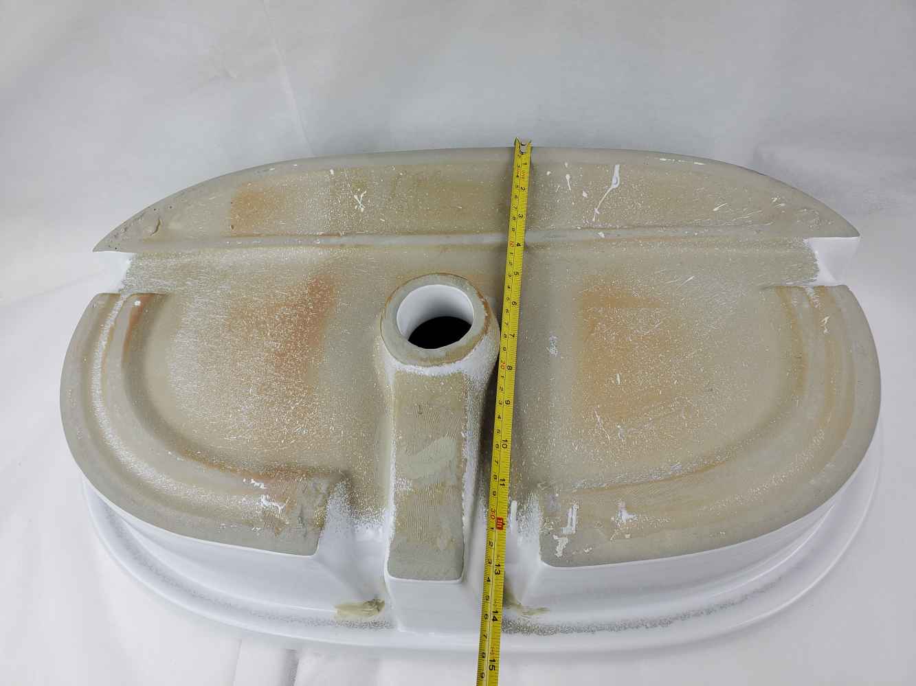 25.25-in. x 14.5-in. Oval Bathroom Vessel Sink White Enamel Glaze