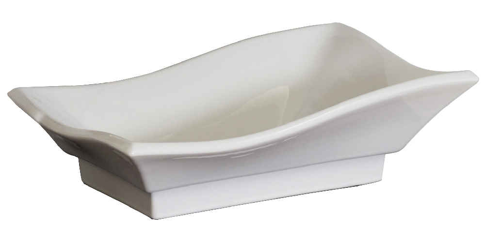 20-in. x 14-in. Unique Bathroom Vessel Sink Set White Enamel Glaze