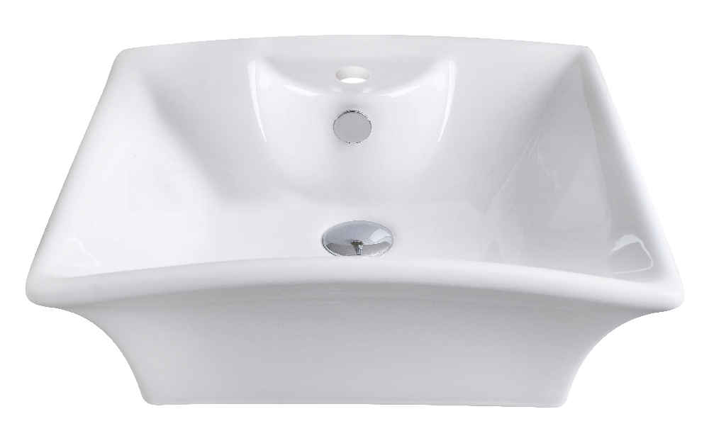 19.5-in. x 16.25-in. Rectangle Bathroom Vessel Sink Set White Enamel Glaze